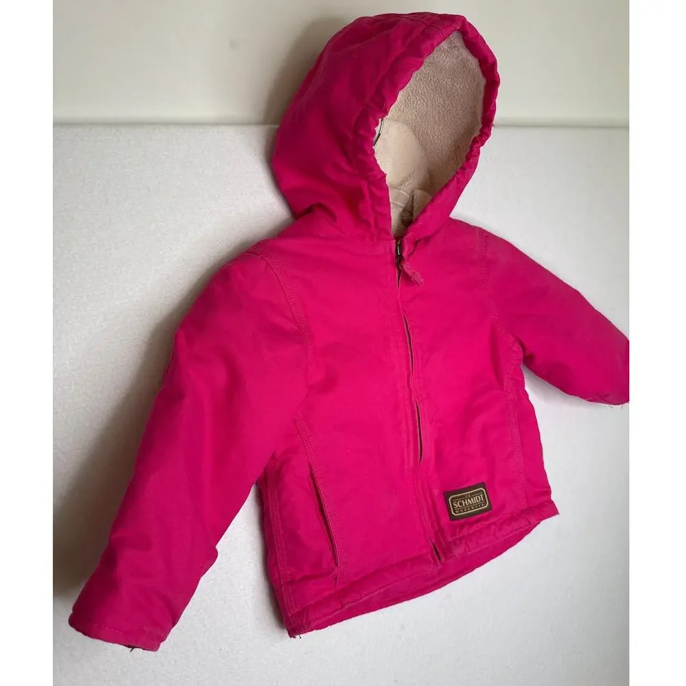 1980s–1990s C.L. Schmidt 3T Pink Sherpa Lined Cotton Jacket